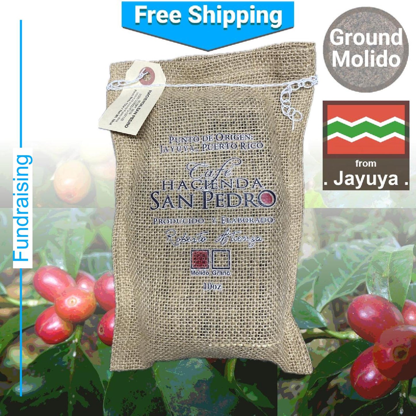 Café molido gourmet de San Pedro para recaudación de fondos