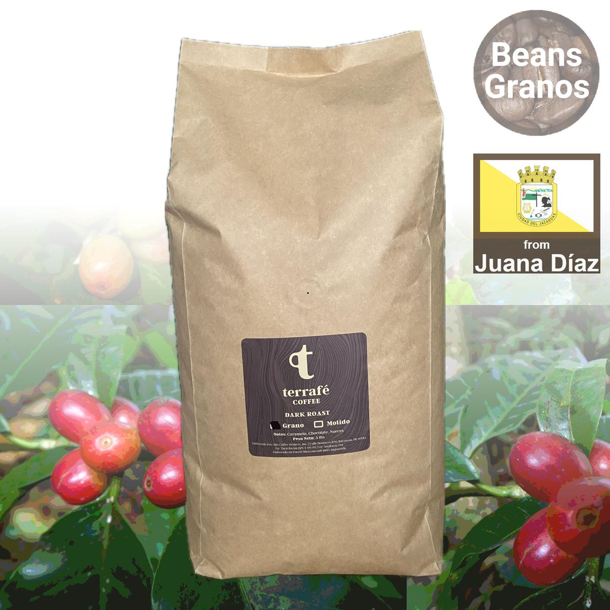 Granos de café Café Terrafé: tostado oscuro, libras – Puerto