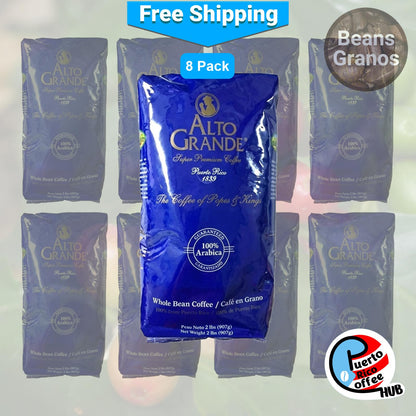 Café Alto Grande Puerto Rican Coffee Beans 2 lb Bulk Pack - 8 Units