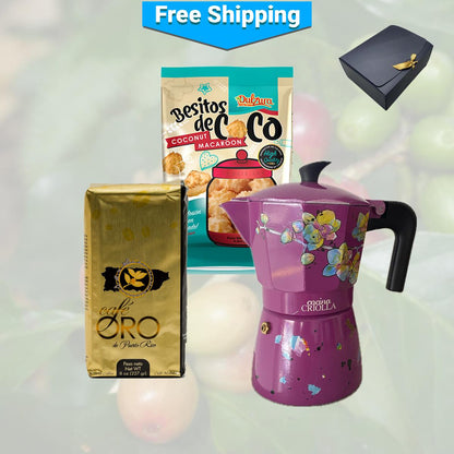 Create Your Own Popular Ground Coffee, Greca and Dulzura Borincana Gift!