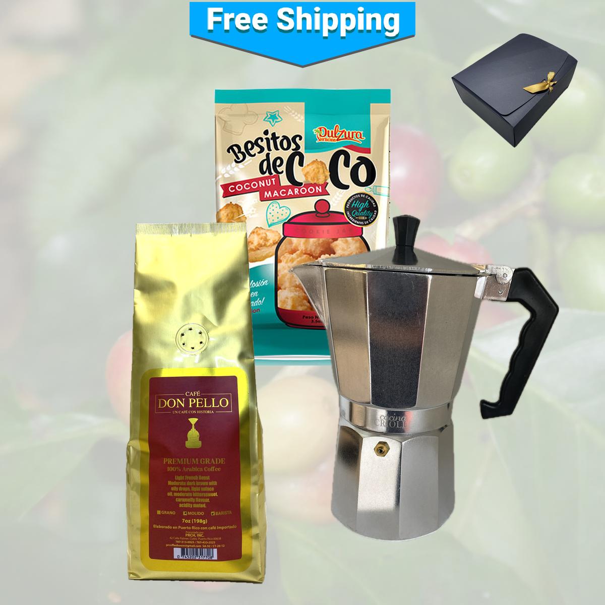 Create Your Own Popular Ground Coffee, Greca and Dulzura Borincana Gift!