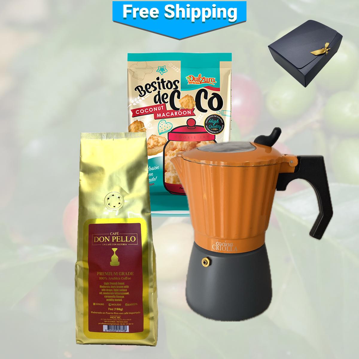 Create Your Own Popular Ground Coffee, Greca and Dulzura Borincana Gift!