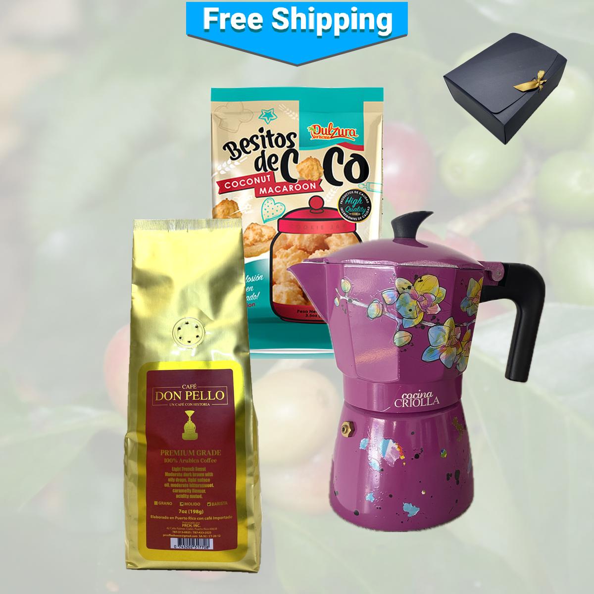 Create Your Own Popular Ground Coffee, Greca and Dulzura Borincana Gift!