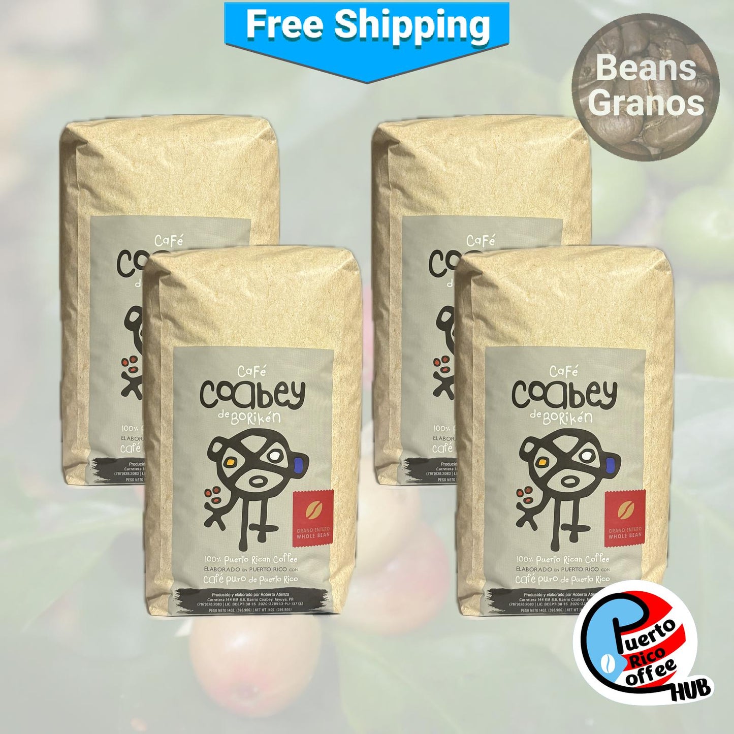 Café Coabey Coffee Beans 14 Oz