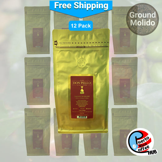 Café molido premium para baristas de Café Don Pello, paquete de 12, 14 oz