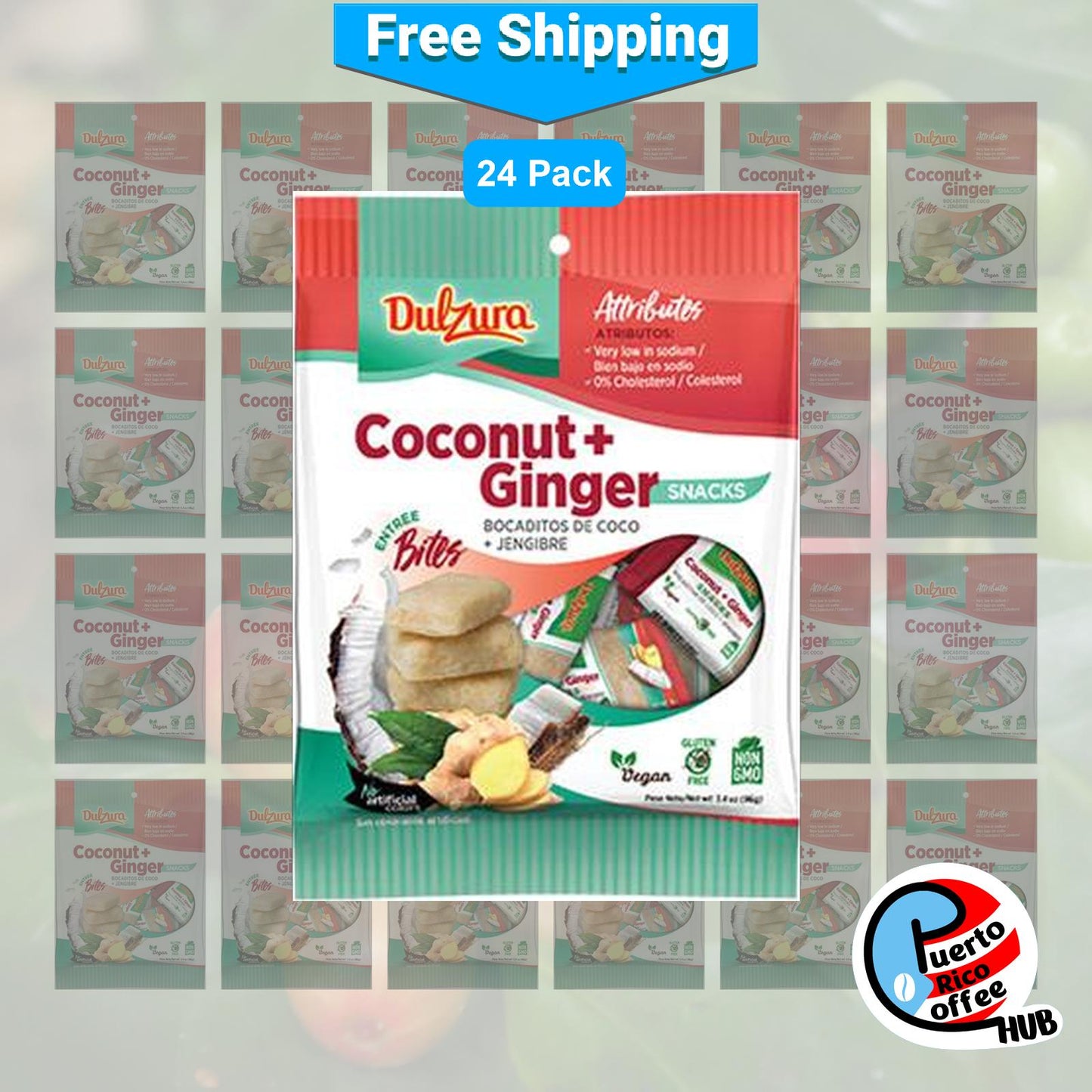Dulzura Borincana Coconut Ginger Bites 24-Pack