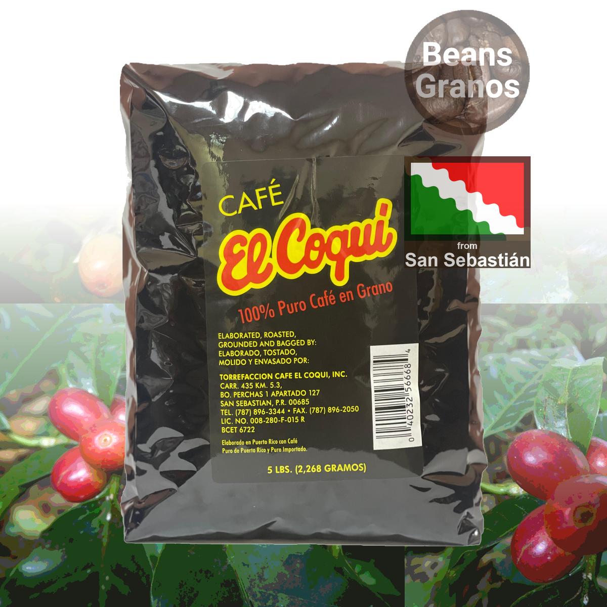 Café El Coquí en grano, 5 libras