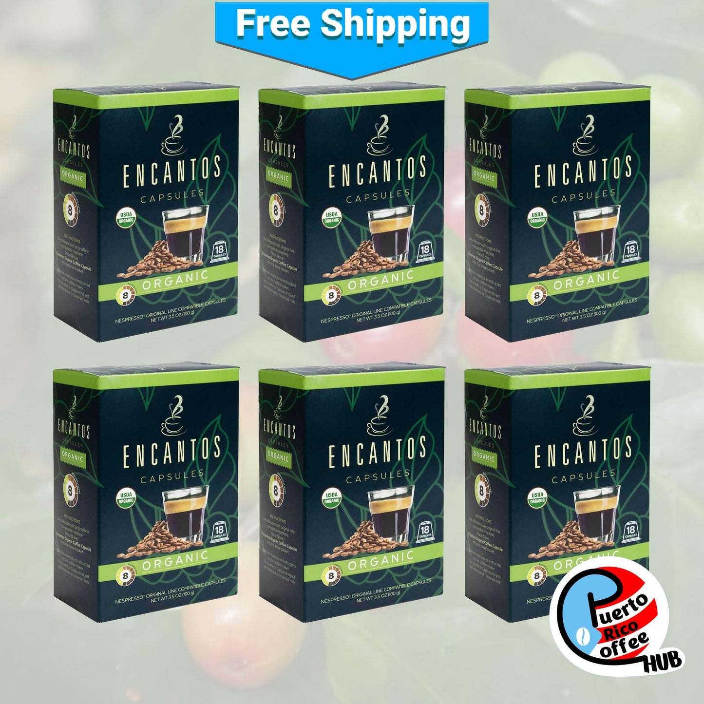 Encantos Organic Coffee Capsules | Espresso (Intensity 8)