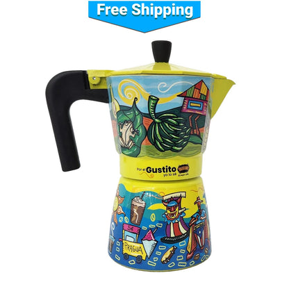 Gustito Greca Moka Pot and Two Yauconito Coffees