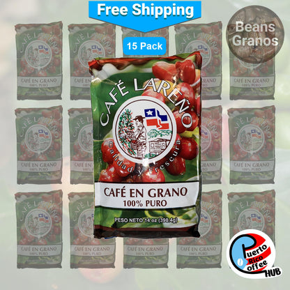 Café Lareño en grano, paquete de seis de 14 oz (5,25 libras)