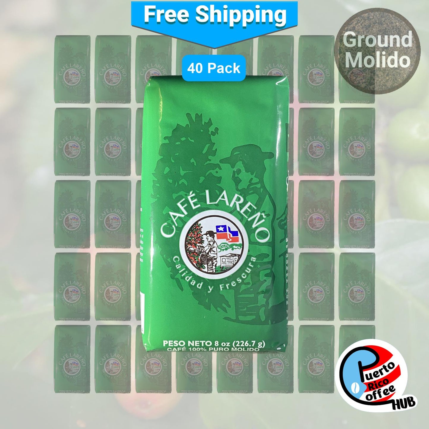 Café Lareño Puerto Rican Ground Coffee 8 oz Bulk Packs