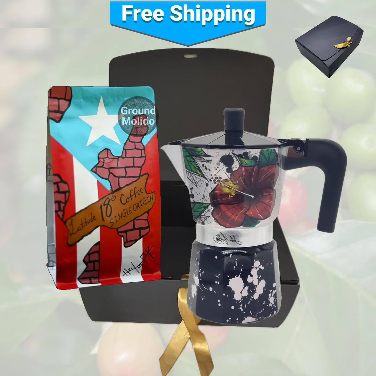 Coffee Machine Rico Puerto Rican Greca Coffee Maker and Gourmet Ground Coffee Combo ...