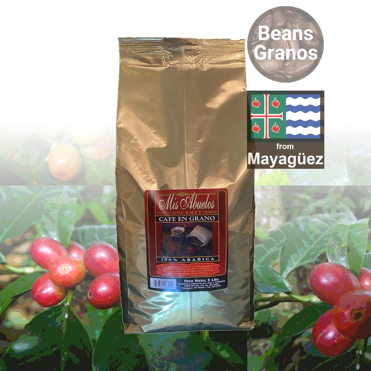 Café Mis Abuelos Coffee Beans 5 Pound