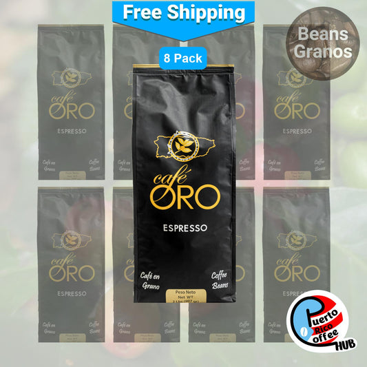 Café Oro Espresso Puerto Rican Coffee Beans 2 lb Bulk Pack - 8 Units