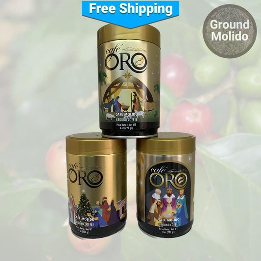 Café Oro Holiday Season Ground Coffee Can