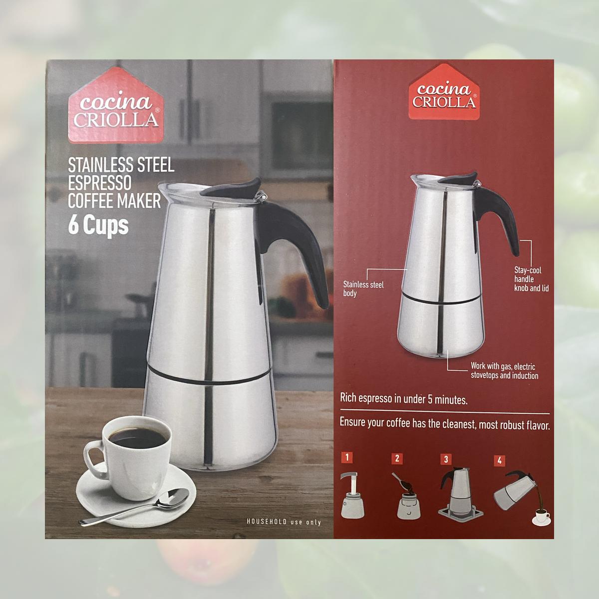 Stainless Steel Moka Pot Coffee Makers by Cocina Criolla