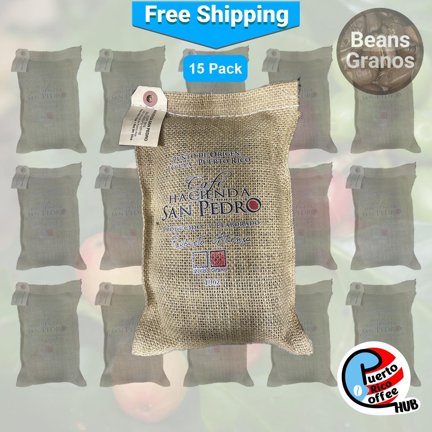 Café Hacienda San Pedro Coffee Beans | Bulk 15-Pack