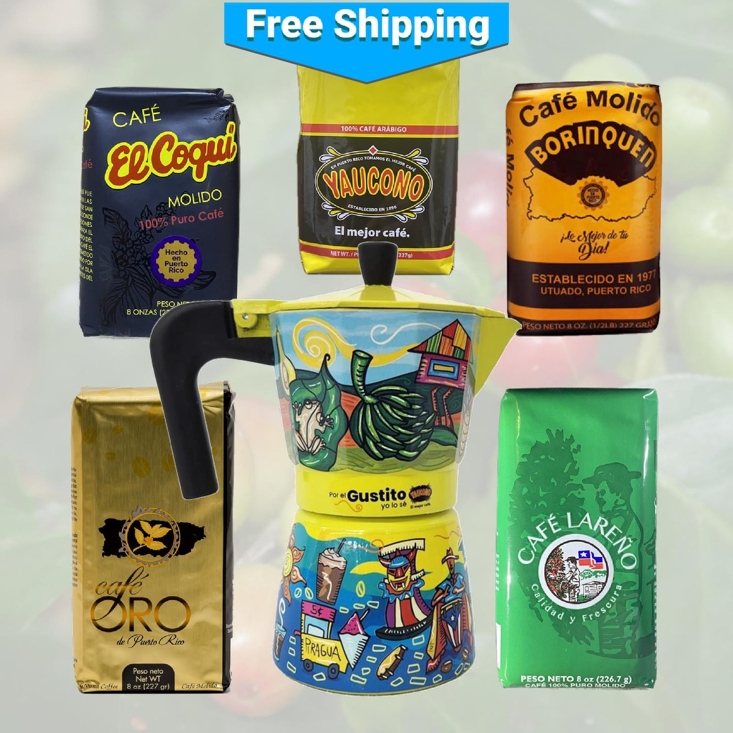 Small Heritage Roasters Discovery Set with Gustito Greca Coffee Maker