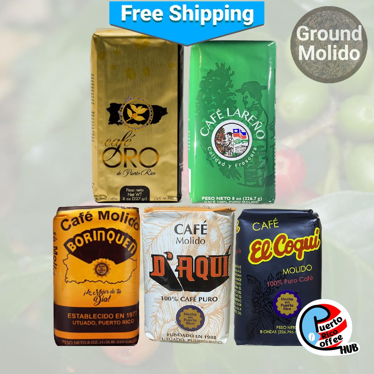 Puerto Rican Coffee Sampler: Five Star Popular Coffees