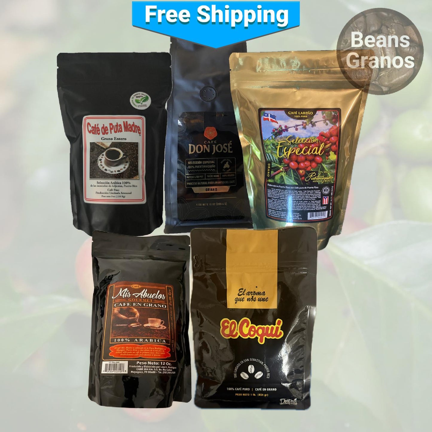 Puerto Rican Coffee Beans Variety Pack: Finest Five Star 1