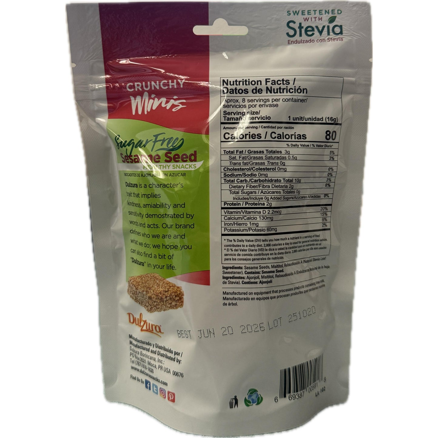 Dulzura Borincana Sugar-Free Sesame Bites