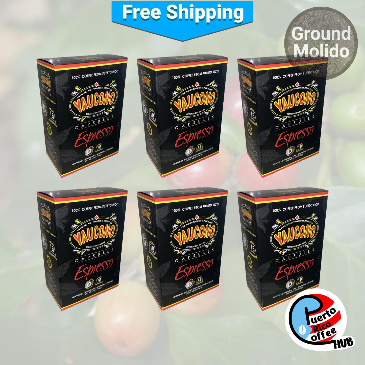 Cápsulas compatibles con la línea original de Nespresso Café Yaucono