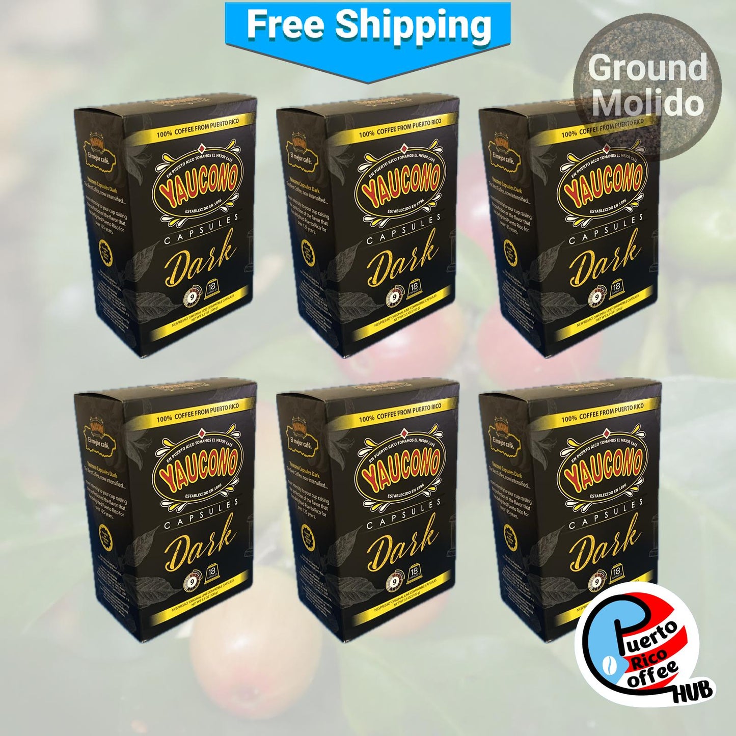 Café Yaucono Dark Nespresso Original Line Compatible Capsules