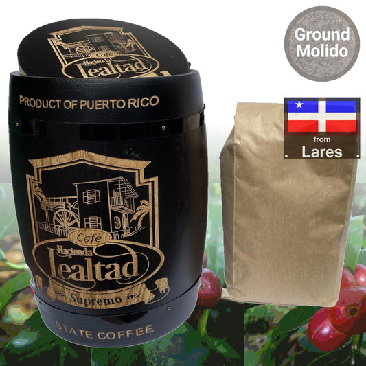 Café Hacienda Lealtad Supremo Ground Coffee Barrel