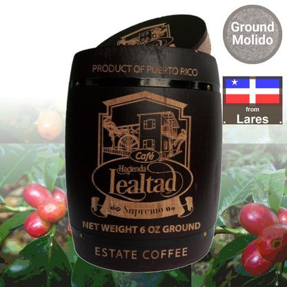 Café Hacienda Lealtad Supremo Ground Coffee Barrel