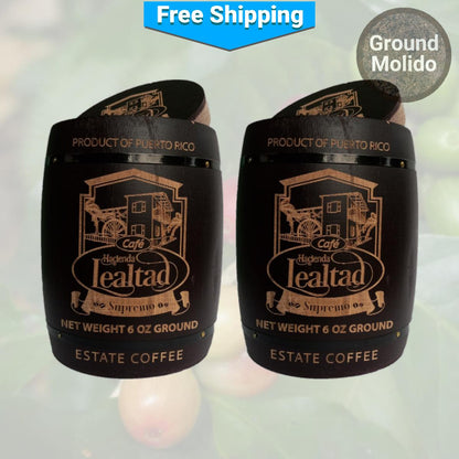 Café Hacienda Lealtad Supremo Ground Coffee Barrel