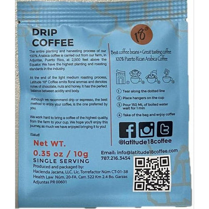 Café Latitude 18 Drip Coffee Bags